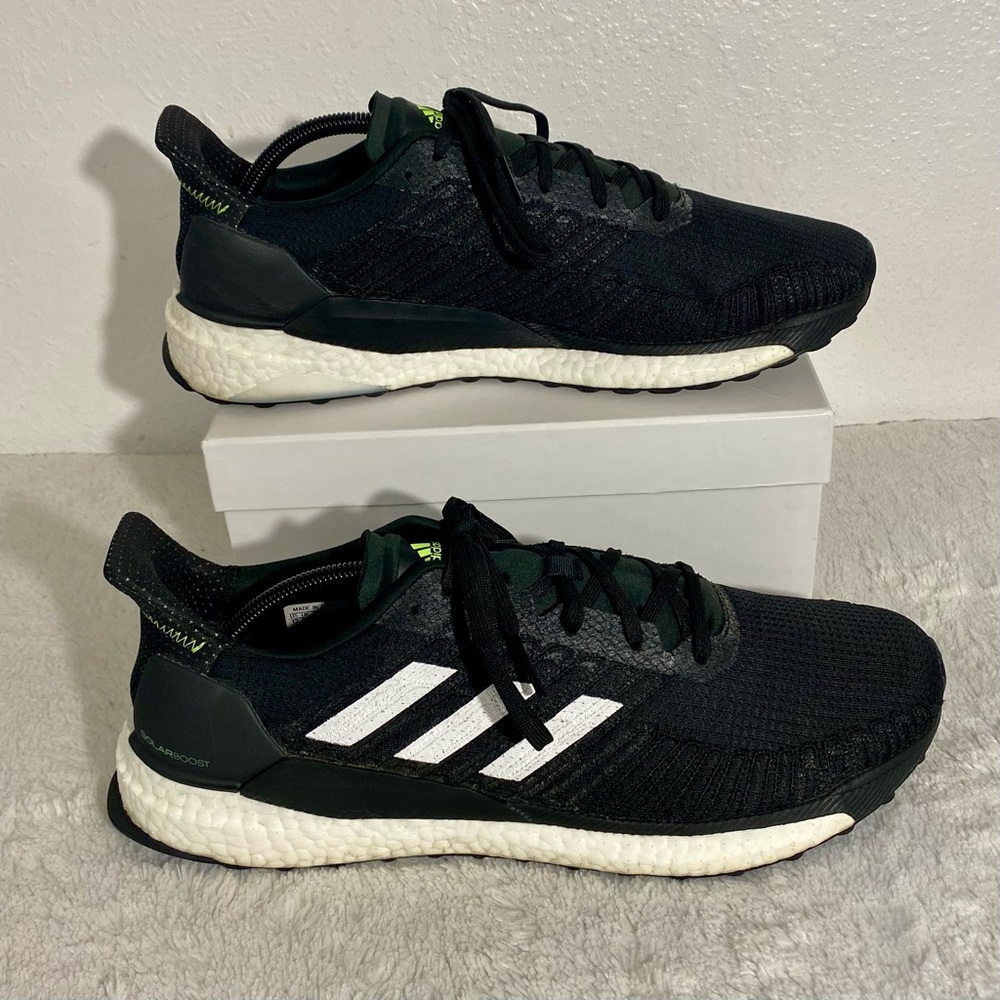 Adidas SolarBoost 19 Black White Running Shoes Men’s Size 13 - Picture 3 of 12